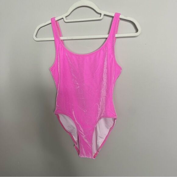 SOLID AND STRIPED THE LUELA - SOLID VELVET SWIMSUIT IN CARNATION - PINK NWT XS - Picture 6 of 8